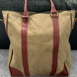 Waxed canvas-leather bag